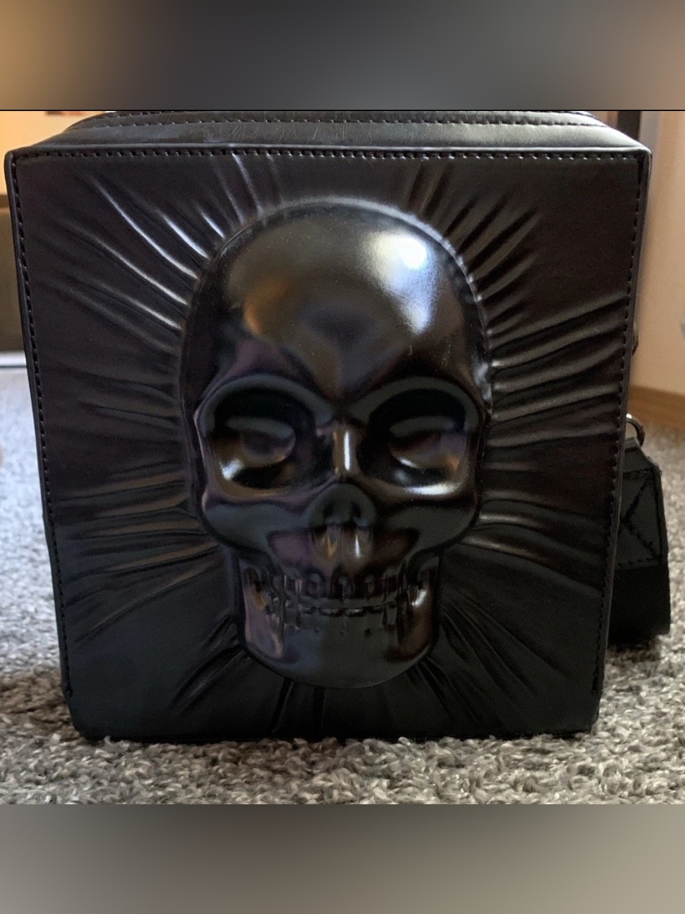 Gothic Halloween Skull Crossbody Bag with Adjustable Strap